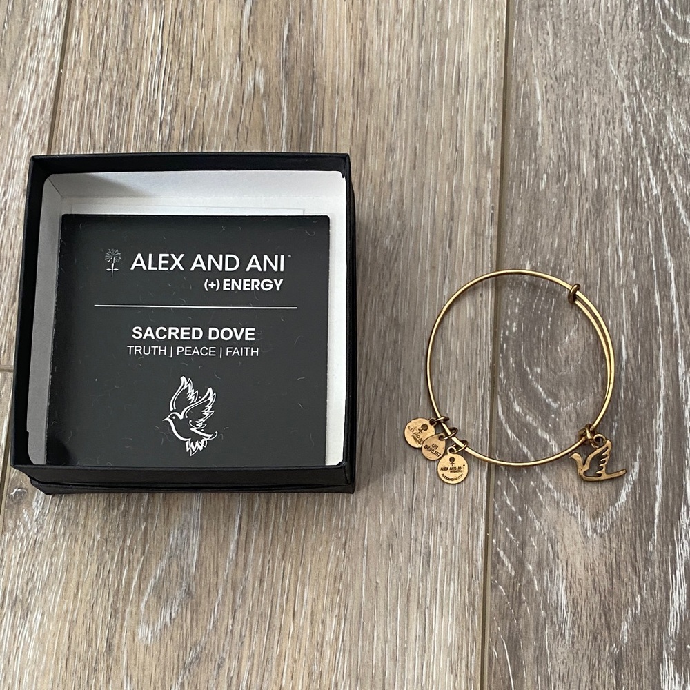 Alex and Ani Gold Dove Charm Bracelet
